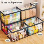 Clear PVC Stackable Storage Box with Flip-Top Lid & Window Storage Organizer Box Richie's