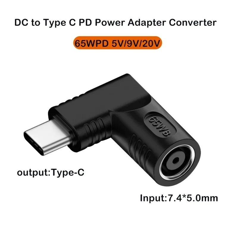 65W USB-C to 7.4×5.0mm DC Power Adapter Converter | PD Fast Charge USB-C Power Adapter Richie's Adapter No plug