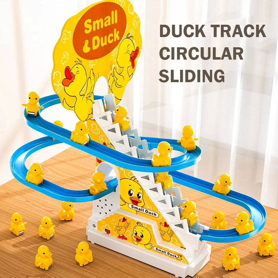 Stair-Climbing Duck Track Toy – Music, Lights & Counting Educational Kids Toy Richie's