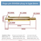 DIP SMD Double Spring PCB Pogo Pin Connectors 20/50/100 Pcs PCB Pogo Pin Connector Richie's DIP H8.0MM 50PCS