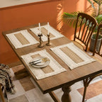 4-Pack Boho Burlap Placemats with Tassels | Heat Resistant Linen Table Placemats Richie's