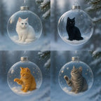 Cat Christmas Ball Ornament Acrylic Bauble DIY Pendant Christmas Ornament Richie's