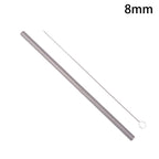 Pure Titanium Reusable Drinking Straws with Cleaning Brush Titanium Drinking Straws Richie's 8x215mm straight