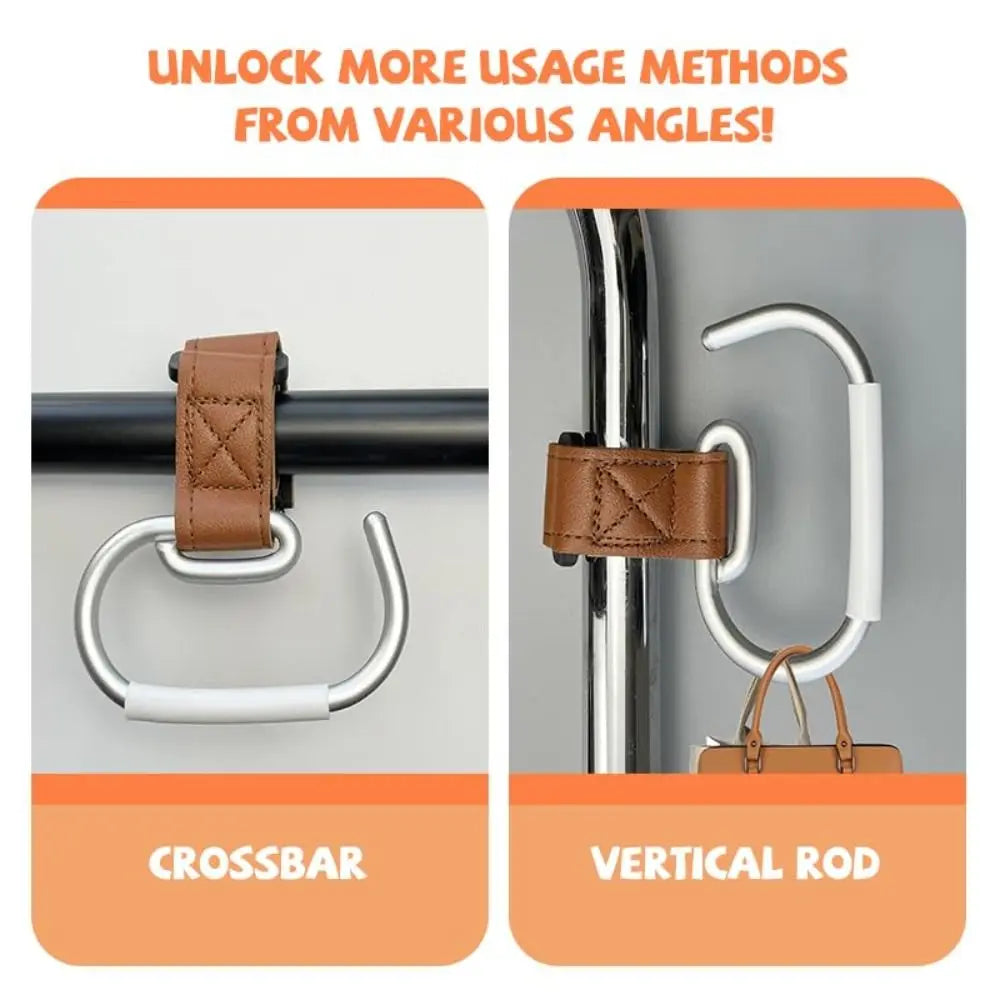 Bear Design Stroller Hook Non-Slip Carabiner Clip – Leather & Alloy Stroller Hook Clip Richie's