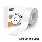 MAKEID Label Tape 9mm 12mm 16mm – White & Transparent Label Maker Tape Richie's 12x50mm white
