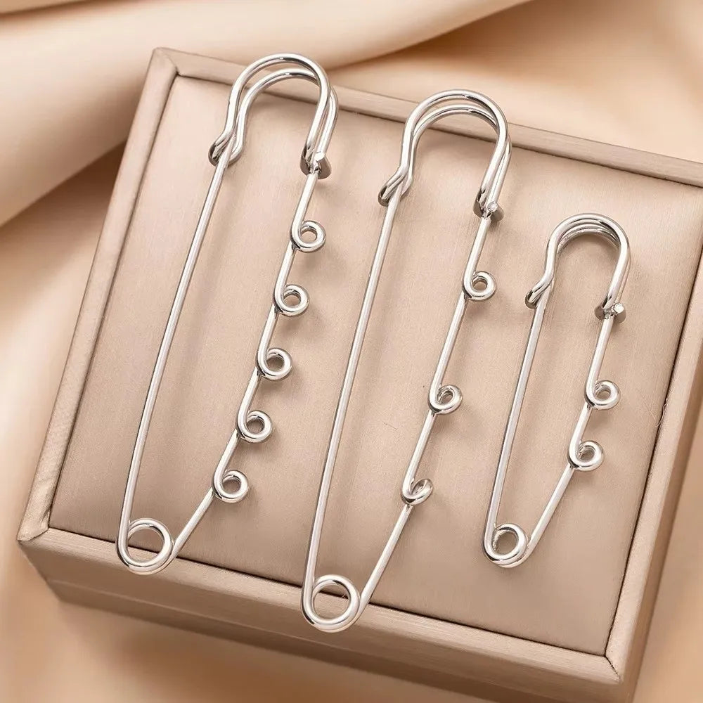 Silver Safety Brooch Pins DIY Charm Connectors Scarf Buckle Brooch Pin Richie's