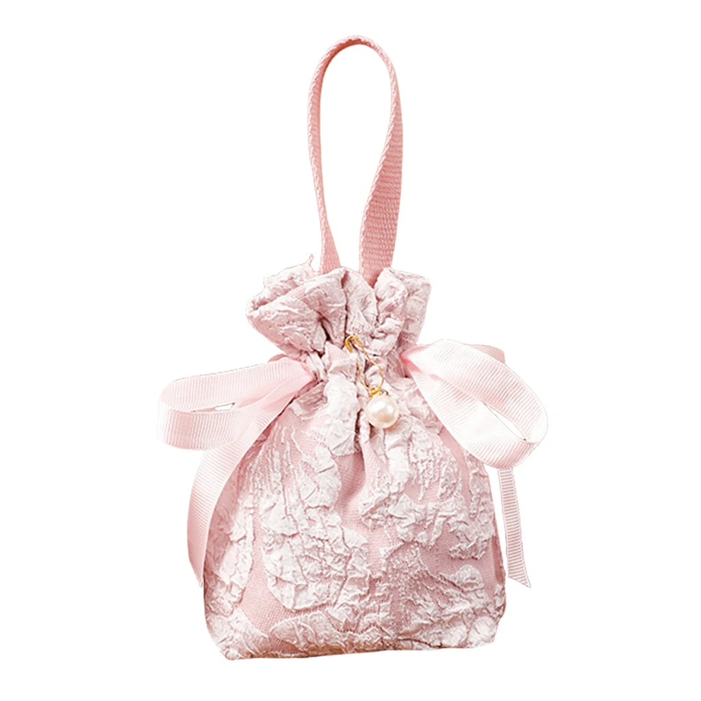 Christmas Candy Gift Bag – Fabric Drawstring Party Favor Bag Gift Favor Bag Richie's Pink B