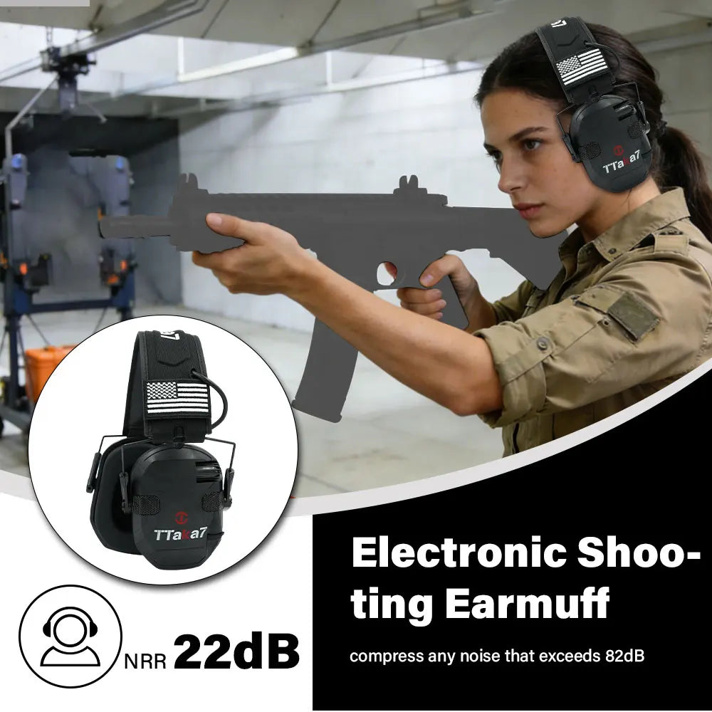 Tactical Electronic Shooting Earmuffs – 22NRR Hearing Protection Electronic Shooting Earmuffs Richie's