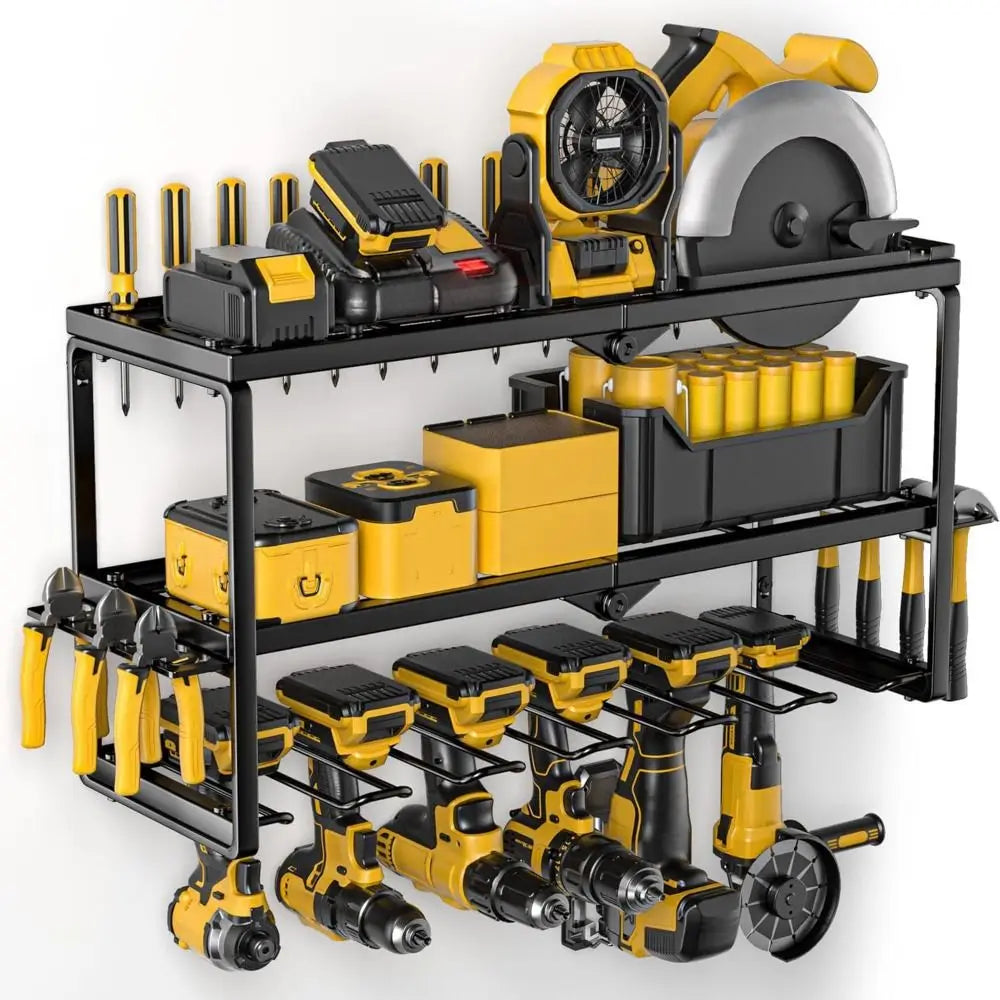 Steel Wall-Mounted Tool Rack 3-Layer Foldable Heavy Duty Organizer Wall-Mounted Tool Rack Richie's