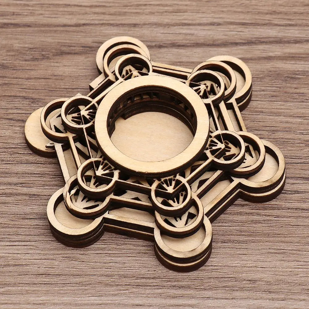Lotus Wooden Crystal Ball Base | Meditation Decor Stand Crystal Display Stand Richie's