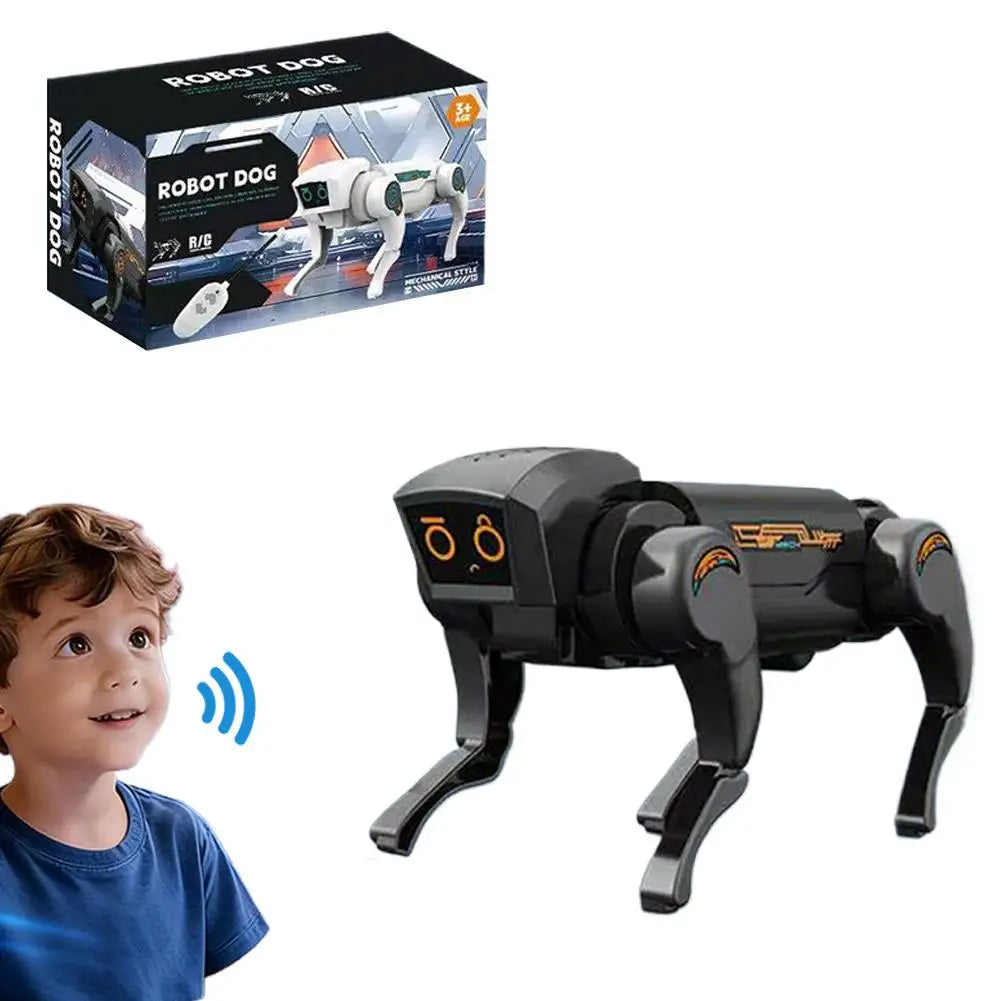 Robot Dog Toy – RC Interactive STEM Pet with LED Eyes for Kids RC Robot Dog Toy Richie's Black Voice control