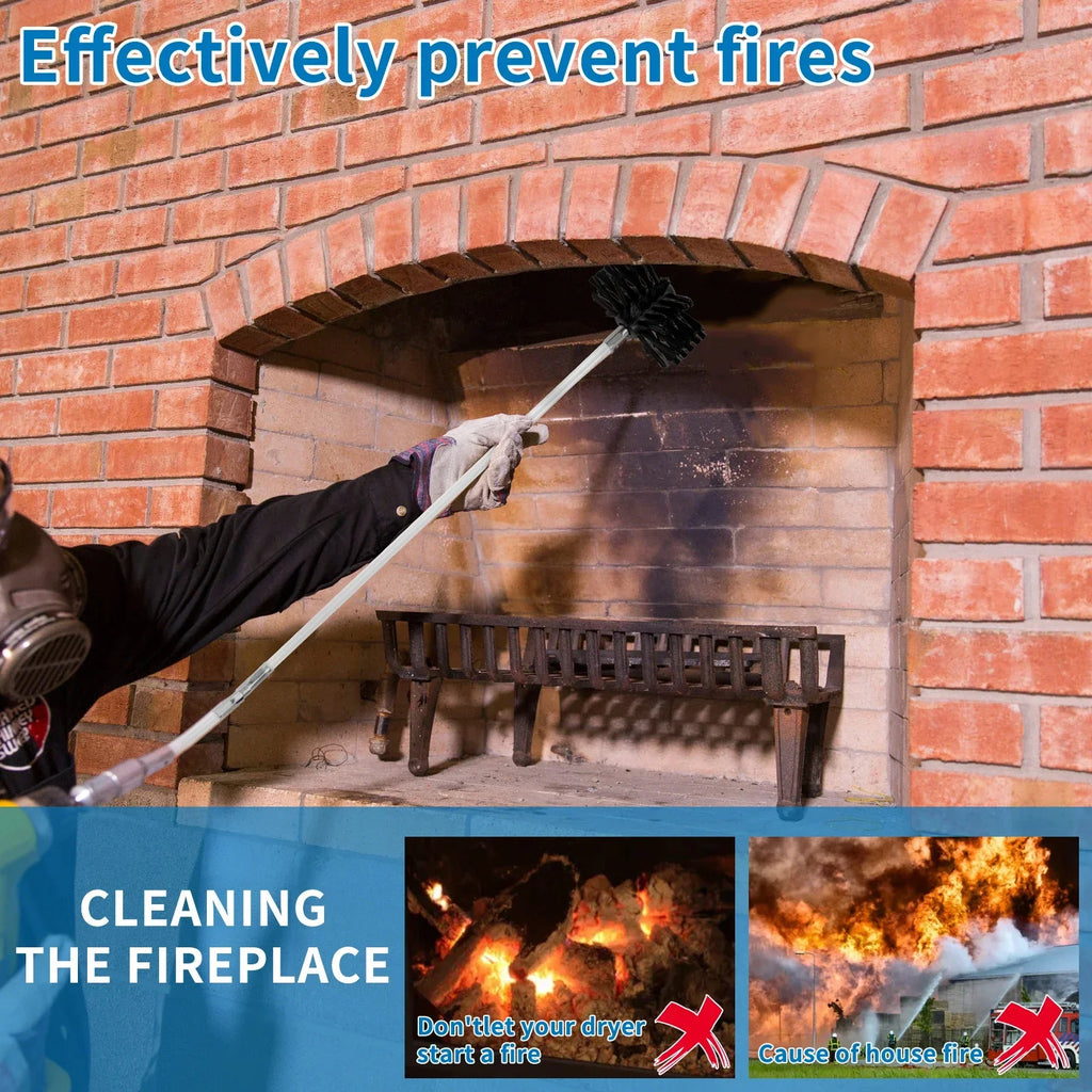 Chimney & Dryer Vent Cleaning Brush Kit – 100/150mm Extendable Vent Cleaning Brush Richie's