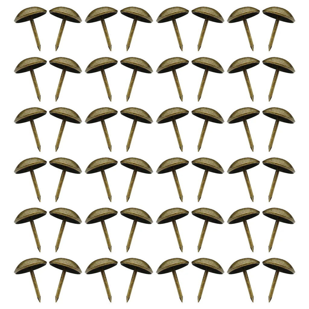 100Pcs Brass Round Upholstery Tacks 10x15mm Furniture Nails Upholstery Tacks Richie's