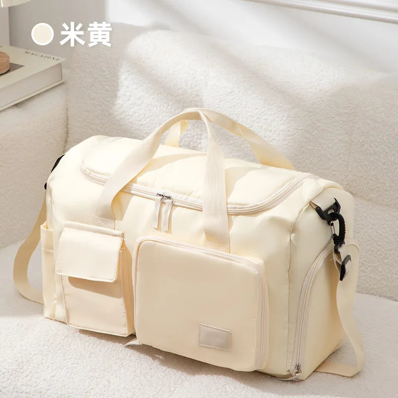Large Capacity Gym Travel Bag – Dry Wet Separation Oxford Cloth Gym Travel Bag Richie's white
