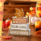 4pcs Fall Tiered Tray Decor Set – Rustic Maple Leaf Wood Signs Seasonal Tray Decor Richie's