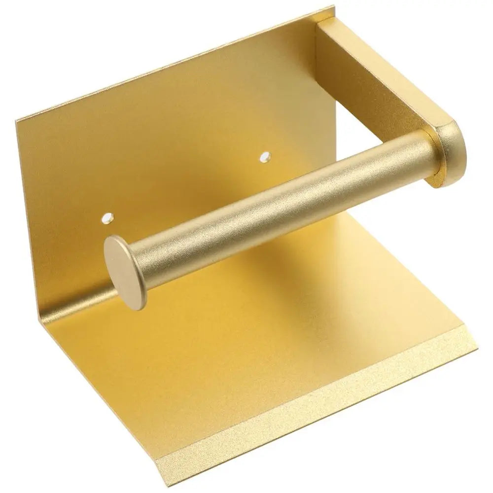 Brushed Gold Toilet Paper Holder with Phone Shelf | 304 Steel Toilet Paper Holder Richie's