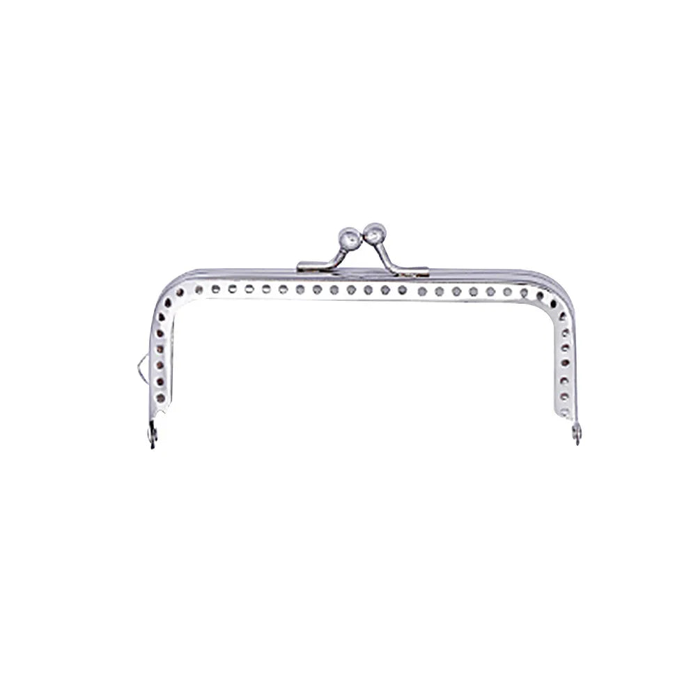 8.5cm Square Kiss Lock Purse Frame – Silver Beaded Clasp DIY Purse Frame Hardware Richie's