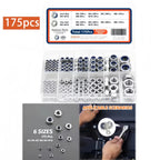 175Pcs Stainless Steel Lock & Hex Nut Kit M3 M4 M5 M6 M8 M10 Nut Fastener Kit Richie's 175Pcs