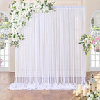 White Sheer Chiffon Backdrop – Wrinkle-Free Rod Pocket Drape Chiffon Backdrop Drape Richie's 200-300cm