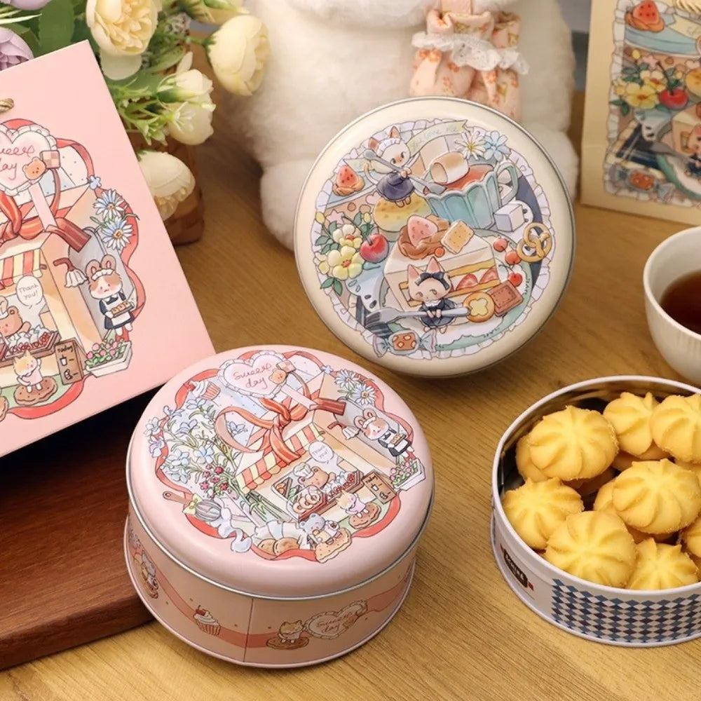 Round Cookie Tin Box | 3D Cartoon Candy Storage Can Cookie Tin Box Richie's