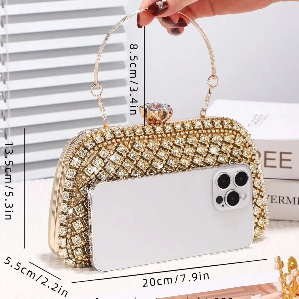 Silver Diamond Glitter Evening Clutch Bag – Bridal Handbag Evening Clutch Bag Richie's