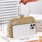 Silver Diamond Glitter Evening Clutch Bag – Bridal Handbag Evening Clutch Bag Richie's