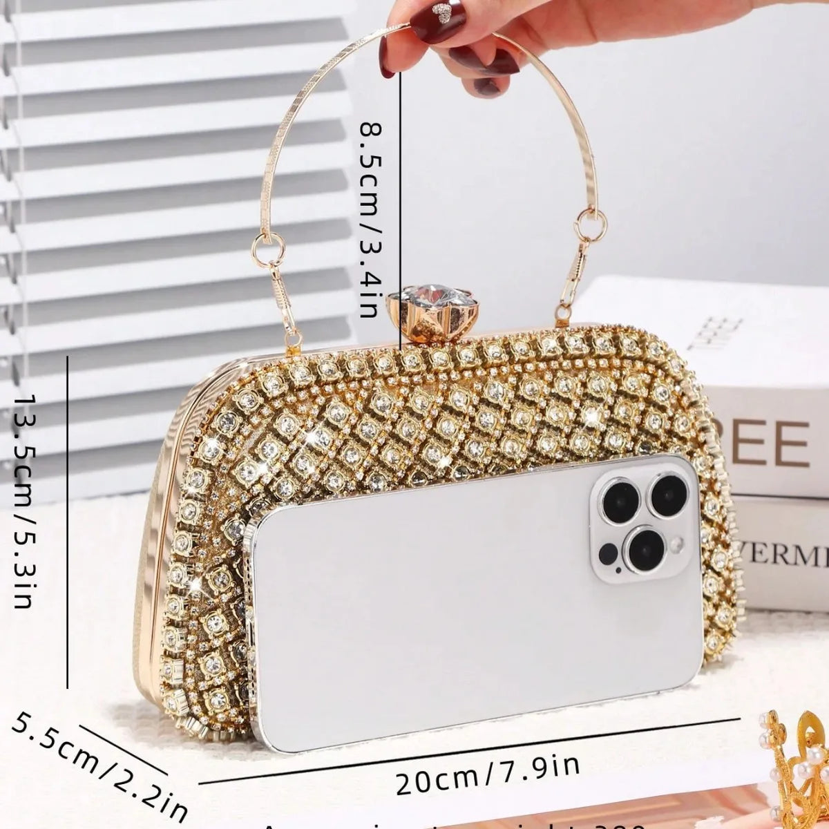 Silver Diamond Glitter Evening Clutch Bag – Bridal Handbag Evening Clutch Bag Richie's