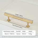 Solid Brass Cabinet Handles Vertical Fluting Drawer Pulls Cabinet Drawer Pulls Richie's Gold 96mm