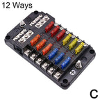 6/12 Way Waterproof Blade Fuse Block with LED Indicator 12V–32V Blade Fuse Block Richie's C