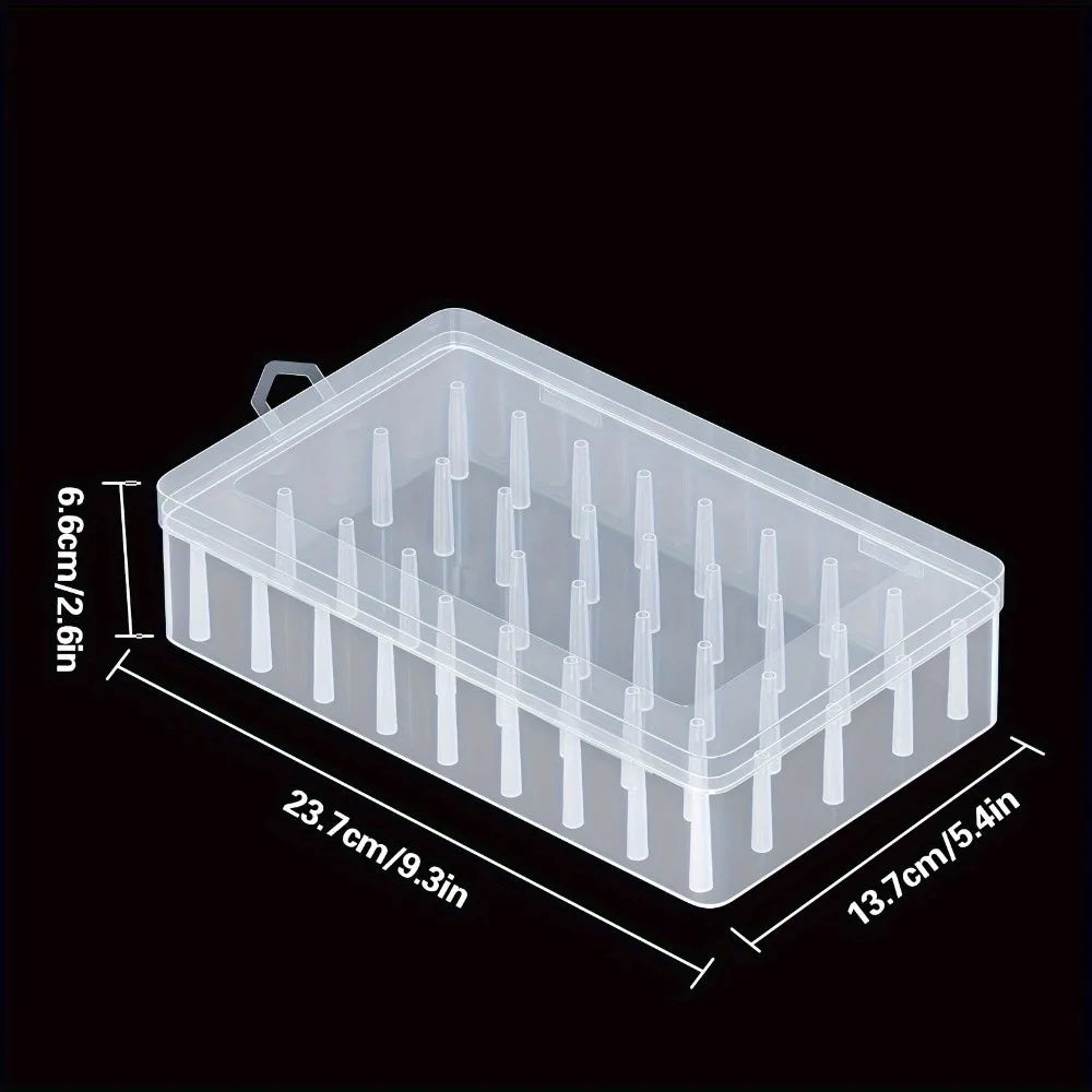 42-Axis Transparent Sewing Thread & Bobbin Storage Box Sewing Thread Organizer Richie's Transparent