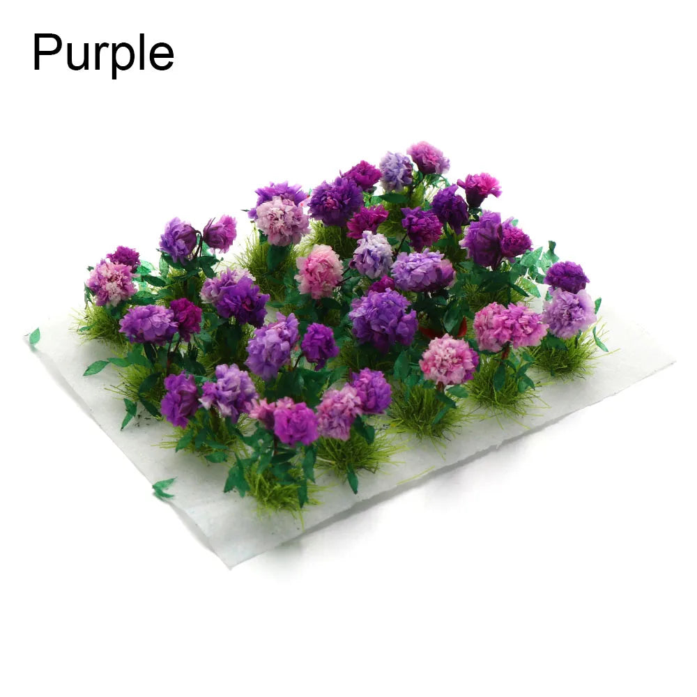 Miniature Flower Cluster Static Grass Tufts – Fairy Garden Model Miniature Scene Model Richie's purple