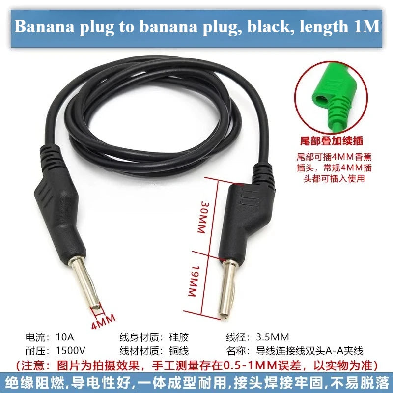 Banana Plug to Crocodile Clip Test Wire Set – Red & Black Test Lead Set Richie's B to B Black 1PCS