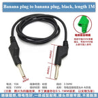 Banana Plug to Crocodile Clip Test Wire Set – Red & Black Test Lead Set Richie's B to B Black 1PCS