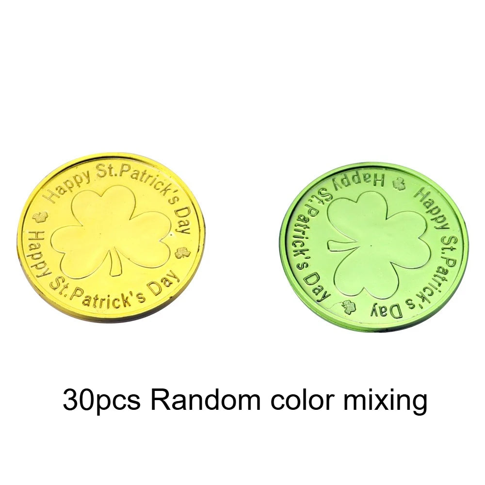 30pcs Shamrock Coins – St. Patrick's Day Gold & Green Décor Holiday Party Décor Richie's Mixed color 30pcs