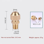 Brass Flare Adapter Hexagon Male Thread 1/4" 3/8" 1/2" Connector Brass Pipe Fitting Richie's Pipe 6mm x 1-8-
