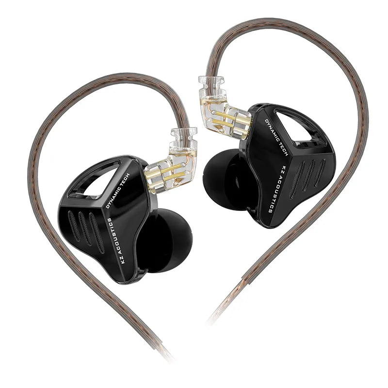 KZ ZVX Pro Wired IEM Earphones HiFi Dual Driver Bass Gaming Wired IEM Earphones Richie's Black No MIC