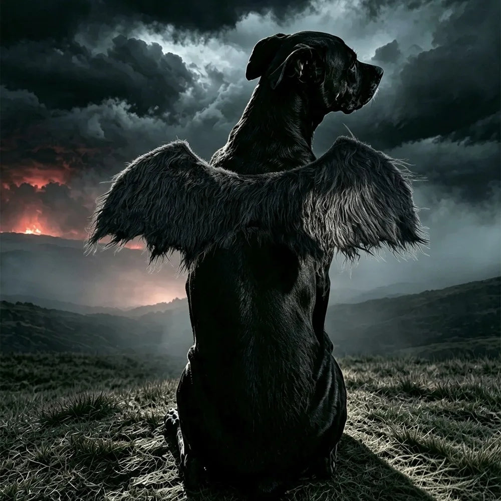 Dog Wing Costume – Adjustable Angel & Fantasy Pet Wings S/M/L Dog Costume Wings Richie's Black-S
