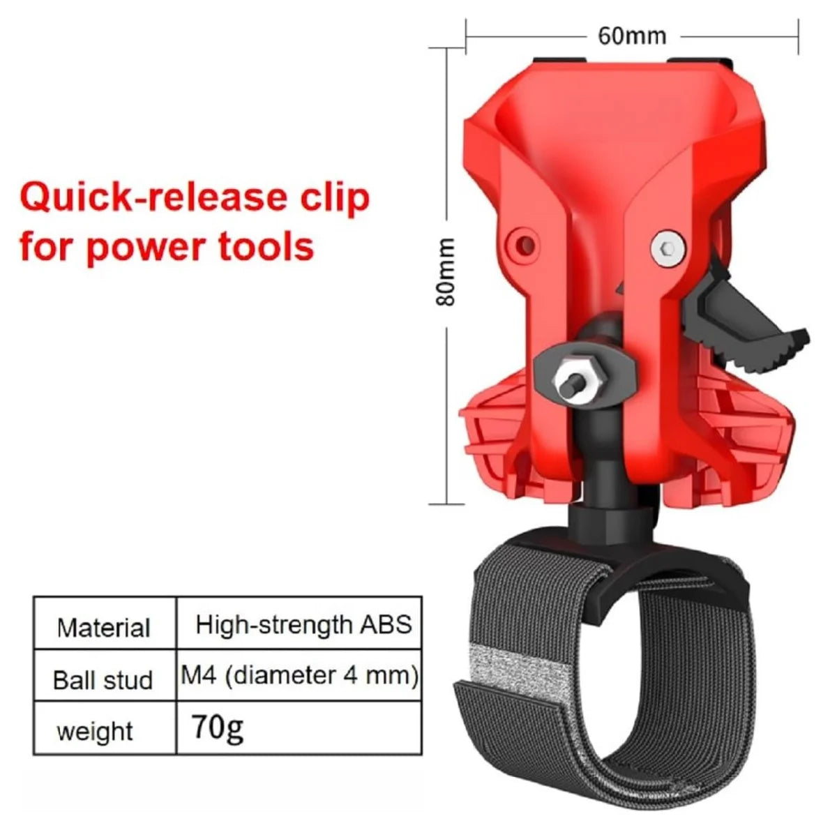 Tool Belt Hook Quick Release Double Lock | Electric Tool Clip Tool Belt Clip Richie's Red
