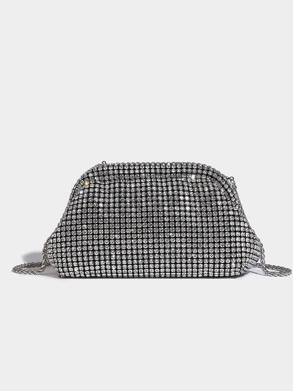 Luxury Rhinestone Cloud Clutch Bag – Glitter Evening Purse Evening Clutch Bag Richie's Silver