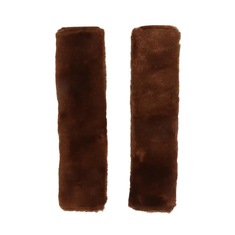 2Pcs Plush Car Seat Belt Shoulder Cover Pad – Auto Interior Seat Belt Cover Richie's brown