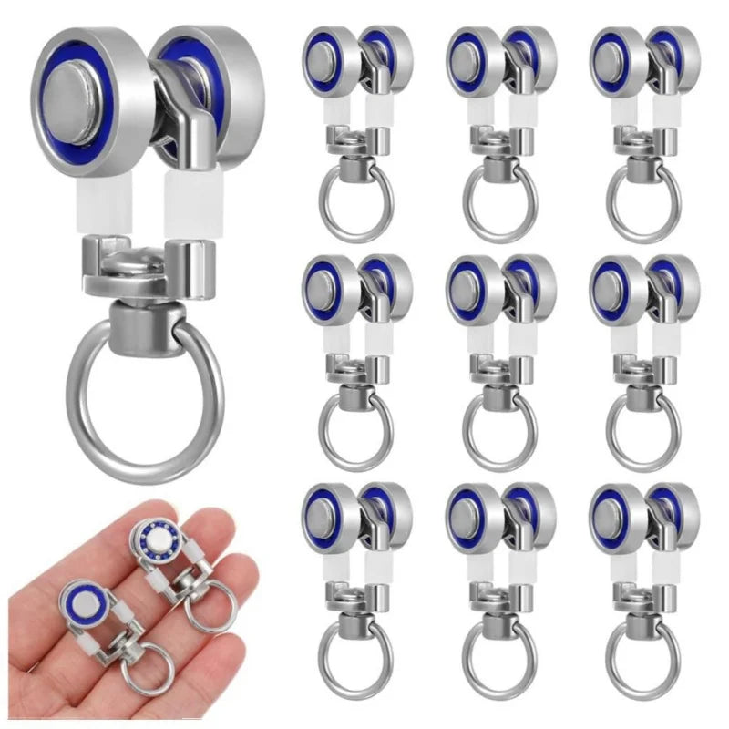 10PCS Metal Curtain Track Gliders – Sliding Rail Roller Hooks Curtain Track Glider Richie's 10pcs