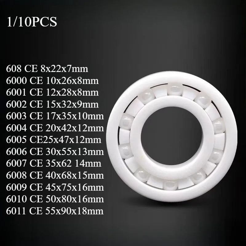 Zirconia Ceramic Deep Groove Ball Bearings – 1 or 10 Pack Ceramic Ball Bearings Richie's 1PC 6001 CE 12x28x8mm