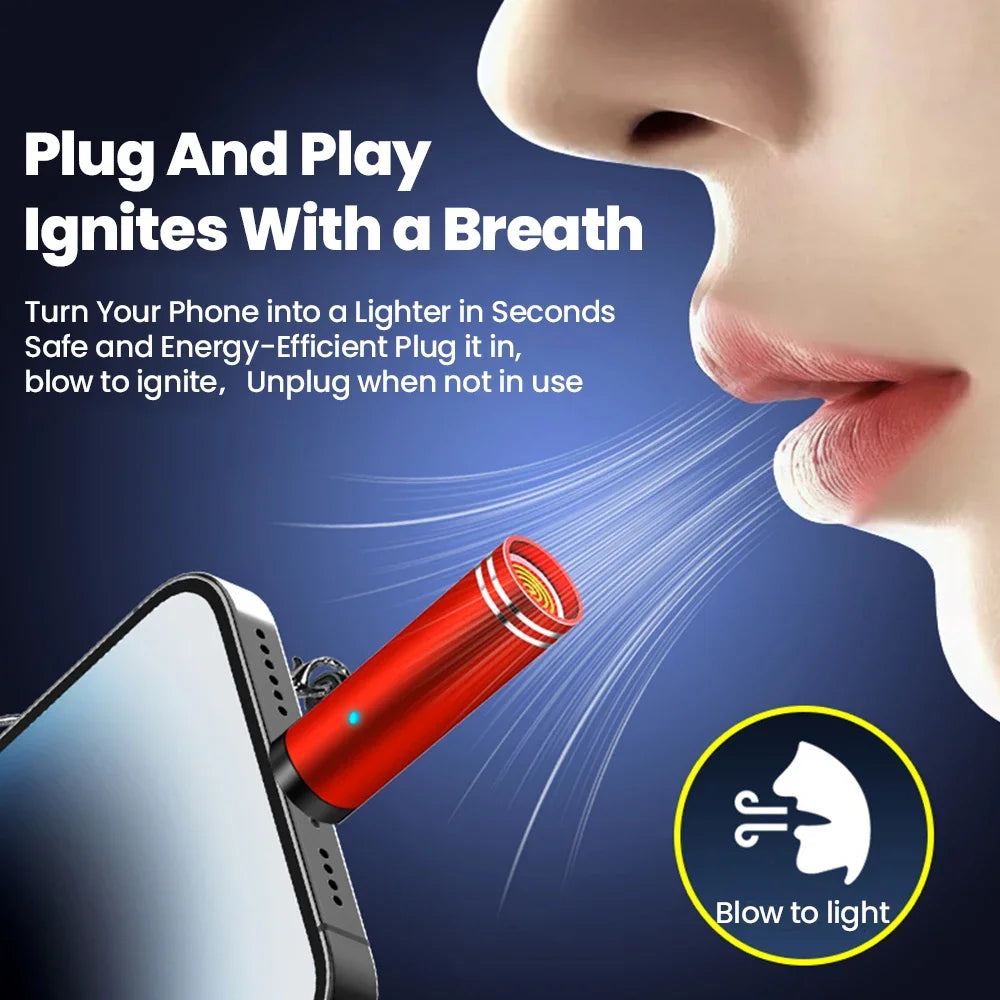 Type-C Mini Windproof Lighter for iPhone 15-17 | Air Blast USB Lighter Richie's