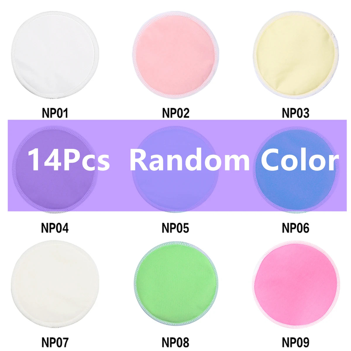 14Pcs Washable Reusable Nursing Breast Pads – 3-Layer Reusable Nursing Pads Richie's 14Pc-Random Color