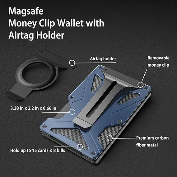 MagSafe Wallet AirTag Slot RFID Blocking Carbon Fiber Slim Magnetic Card Wallet Richie's
