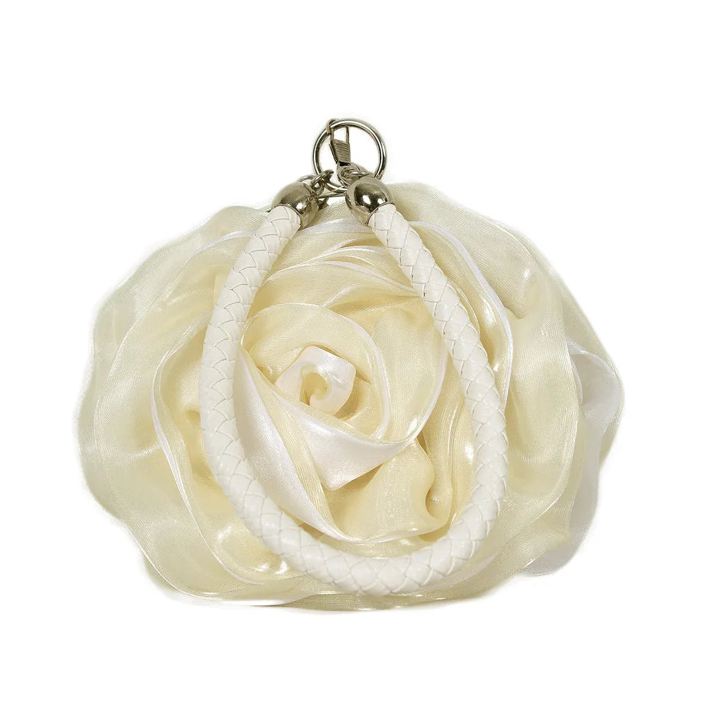 Vintage Floral Rose Evening Clutch Bag | Bridal Wedding Purse Evening Clutch Bag Richie's Creamy-white