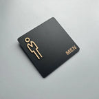 3D Acrylic Restroom Door Sign 15x15cm – Universal Bathroom Sign Door Sign Plate Richie's MEN