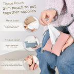 Zippered Pocket Tissue Holder PU Mini Pouch – Wallet Organizer Tissue Holder Pouch Richie's