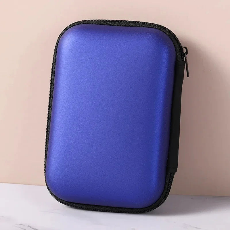 Portable EVA Travel Cable & Earphone Organizer Zipper Case Travel Cable Organizer Richie's Blue