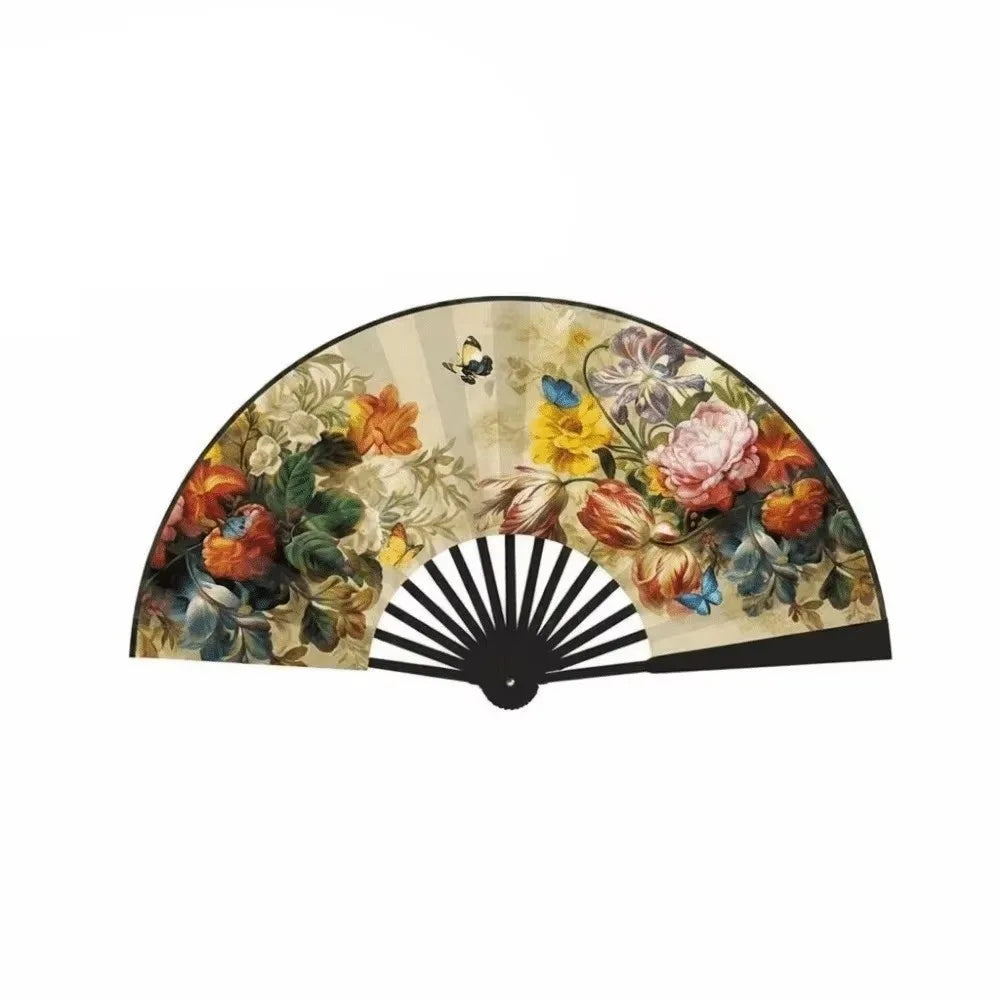 Chinese Silk Folding Fan – Handmade Floral Dance & Décor Fan Decorative Folding Fan Richie's 1